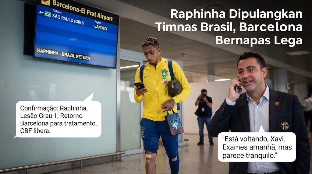 Raphinha Dipulangkan Timnas Brasil, Barcelona Bernapas Lega