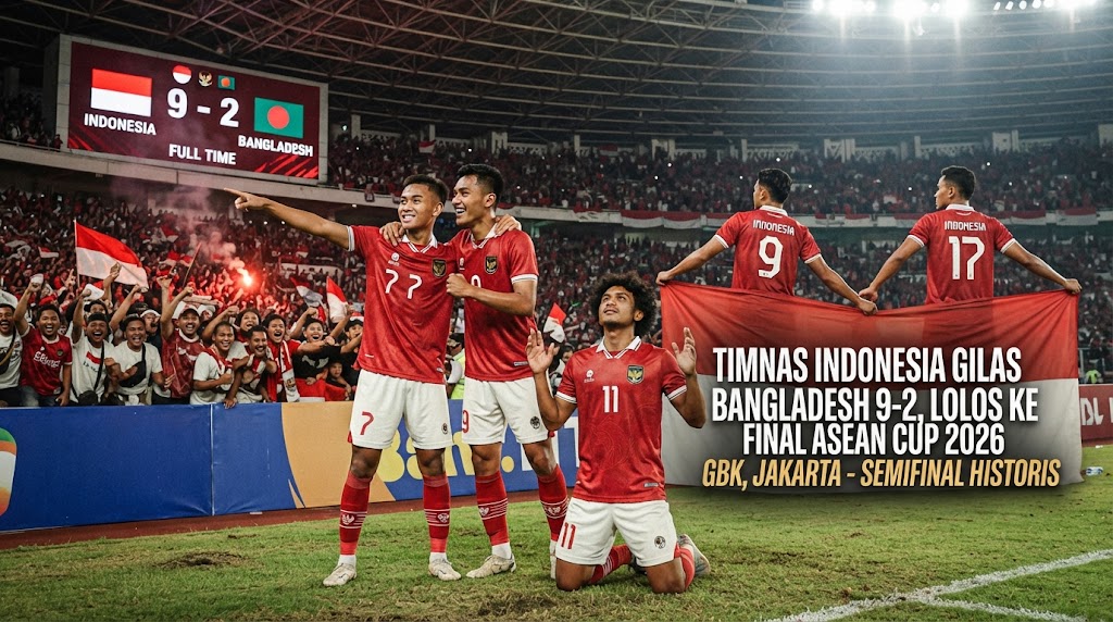 Timnas Indonesia Gilas Bangladesh 9-2, Lolos ke Final ASEAN Cup 2026
