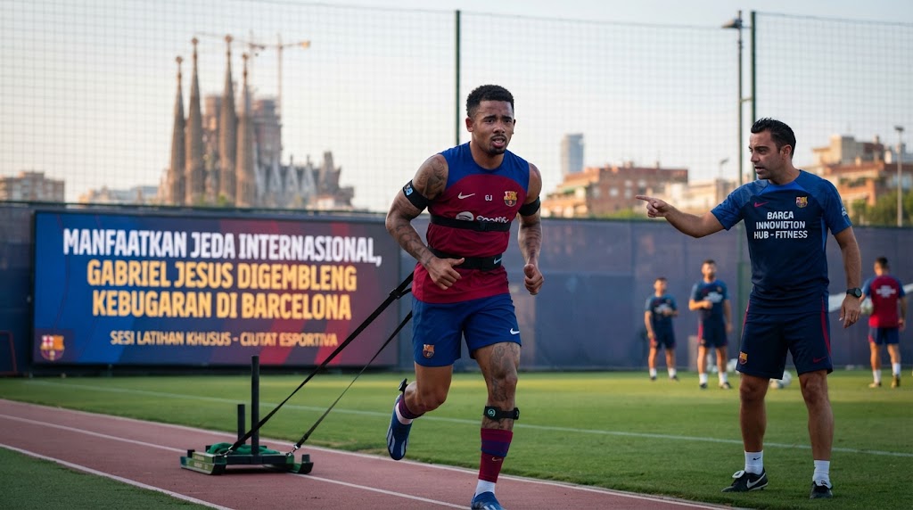 Manfaatkan Jeda Internasional, Gabriel Jesus Digembleng Tingkatkan Kebugaran di Barcelona