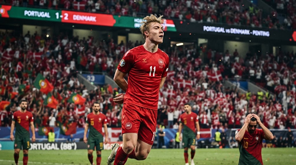 Rasmus Hojlund Cetak Gol dan Selebrasi 'Siu' Ala Ronaldo di Tengah Ketegangan Portugal vs Denmark