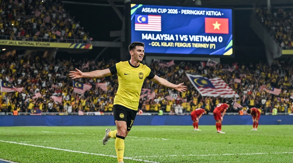 Gol Kilat Fergus Tierney Bawa Malaysia Bungkam Vietnam & Rebut Peringkat Ketiga ASEAN Cup 2026