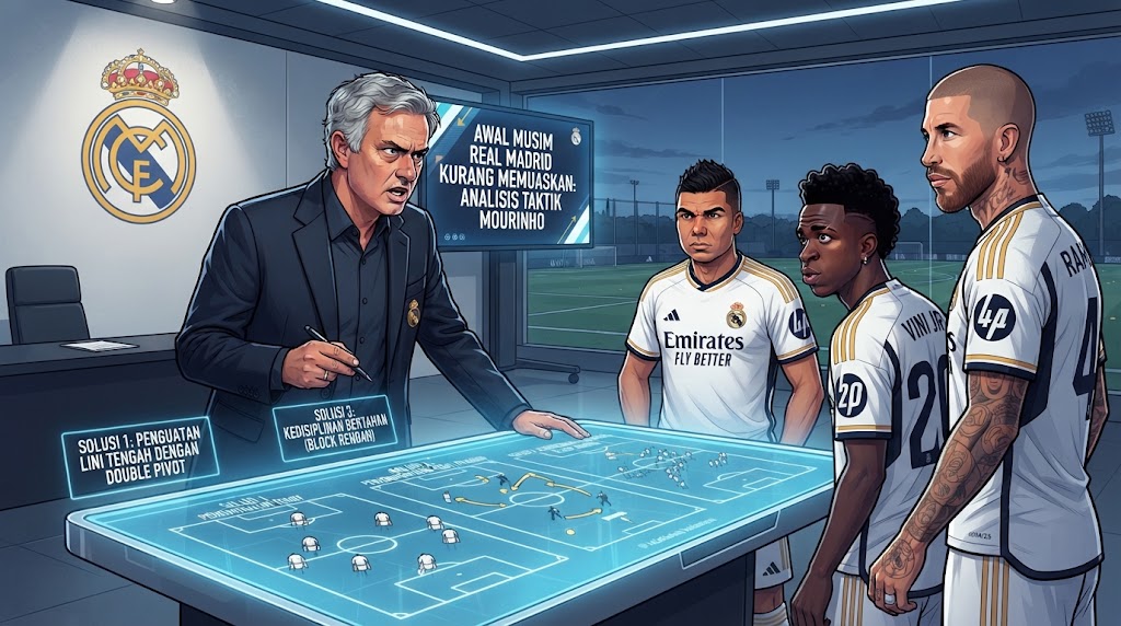 3 Solusi TaktiK Jose Mourinho untuk Selamatkan Awal Musim Real Madrid yang Kurang Memuaskan