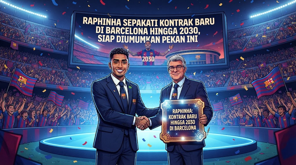 Raphinha Sepakati Kontrak Baru di Barcelona Hingga 2030, Siap Diumumkan Pekan Ini