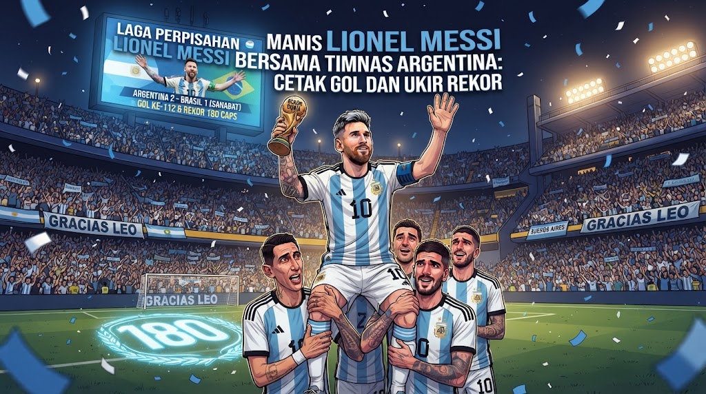 Laga Perpisahan Manis Lionel Messi Bersama Timnas Argentina: Cetak Gol dan Ukir Rekor