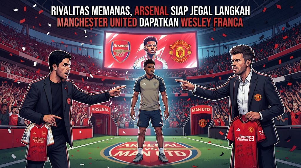 Rivalitas Memanas, Arsenal Siap Jegal Langkah Manchester United Dapatkan Wesley Franca