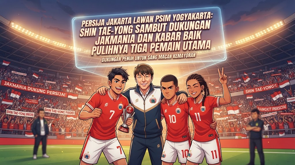 Persija Jakarta Lawan PSIM Yogyakarta: Shin Tae-yong Sambut Dukungan Jakmania dan Kabar Baik Pulihnya Tiga Pemain Utama