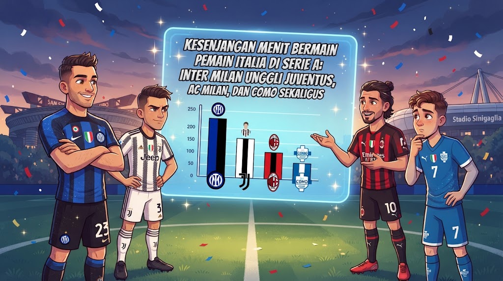 Kesenjangan Menit Bermain Pemain Italia di Serie A: Inter Milan Ungguli Juventus, AC Milan, dan Como Sekaligus
