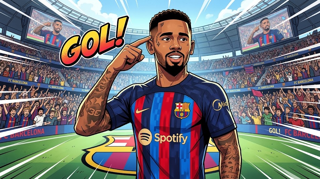Mimpi Jadi Nyata di Camp Nou: Gabriel Jesus Cetak Gol Starter Perdana dan Sanjung Peran Hansi Flick