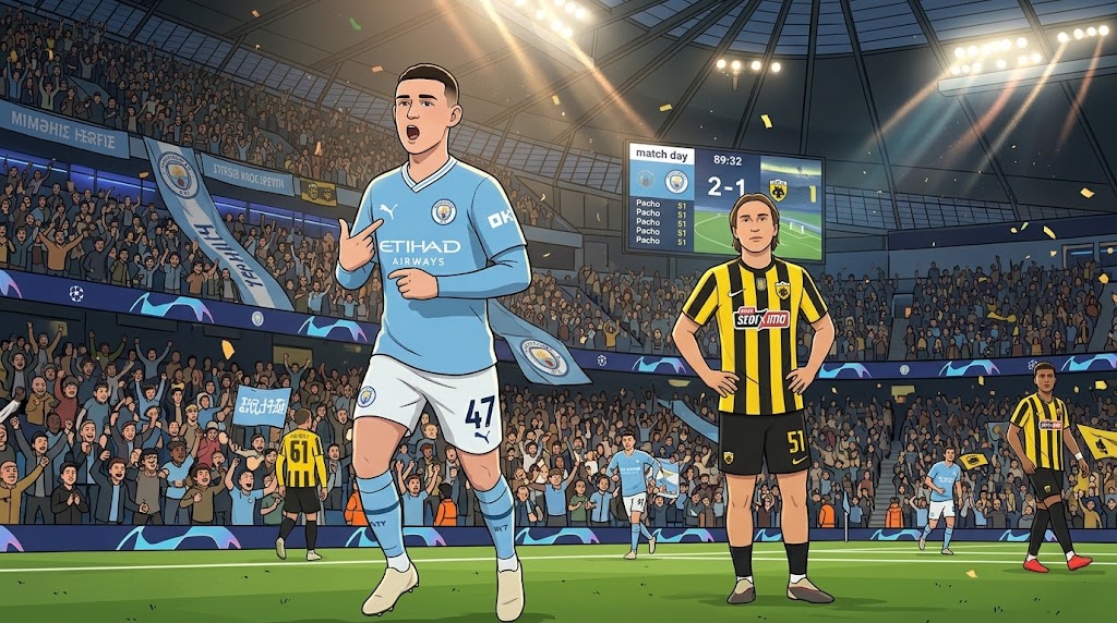 Hattrick Phil Foden Warnai Bantai 5-1 Man City atas AEK Athens