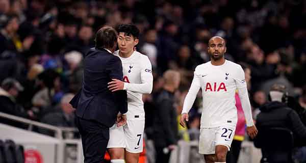 Pemain Tottenham Hotspur Son Heung Min tampil gemilau saat Hotspur melibas Leicester City 6-2 pada pekan ke 8 Liga Inggris 2022/2023 di Tottenham Hotspur Stadium